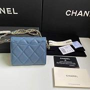 Chanel Wallet Blue Caviar Gold Chain 11x7cm - 5