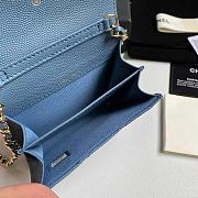 Chanel Wallet Blue Caviar Gold Chain 11x7cm - 3