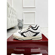 Gucci Re-Web Sneaker White Leather Piping Black - 3