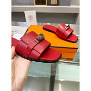 Hermes Gabriel Sandal Red Slides - 5