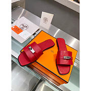 Hermes Gabriel Sandal Red Slides - 3