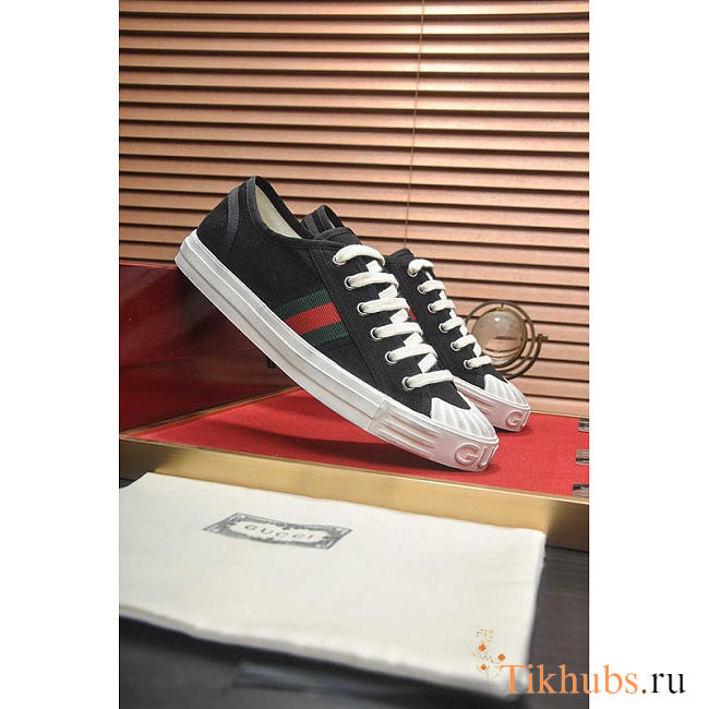 Gucci Sneaker With Web Cotton Fabric Black - 1