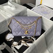 Chanel Flap Bag Purple Gold Lambskin 23x8.5x15cm - 1