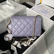 Chanel Flap Bag Purple Gold Lambskin 23x8.5x15cm - 4