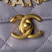 Chanel Flap Bag Purple Gold Lambskin 23x8.5x15cm - 5