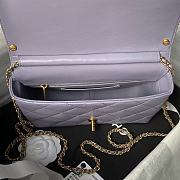 Chanel Flap Bag Purple Gold Lambskin 23x8.5x15cm - 2