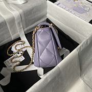 Chanel Mini Flap Bag Purple Lambskin 19x8x13.5cm - 6