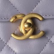 Chanel Mini Flap Bag Purple Lambskin 19x8x13.5cm - 5