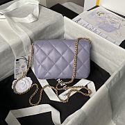 Chanel Mini Flap Bag Purple Lambskin 19x8x13.5cm - 3