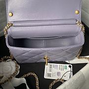 Chanel Mini Flap Bag Purple Lambskin 19x8x13.5cm - 2