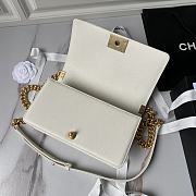 Chanel Medium Leboy Bag White Caviar Gold 25cm - 3