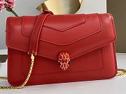 Bvlgari Serpenti Forever Chain Wallet Red 20x12x4.5cm - 2