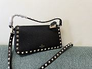 Valentino Garavani Grained Leather Black Rockstud Bag 19x13x7cm - 1