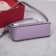 Valentino Garavani Grained Leather Purple Rockstud Bag 19x13x7cm - 5