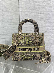 Dior Medium Dioriviera Lady D-Lite Bag Raffia Yellow 24 x 20 x 12 cm - 1