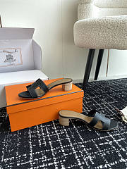 Hermes Black Sandal Heel 5cm - 4