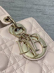 Dior Medium Lady Bag Light Pink Gold 24cm - 5