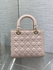 Dior Medium Lady Bag Light Pink Gold 24cm - 3