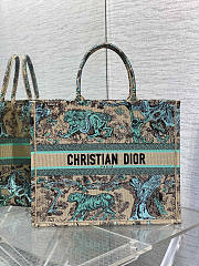 Dior Large Dioriviera Book Tote Raffia Aquamarina 42x18x35cm - 1