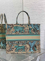 Dior Large Dioriviera Book Tote Raffia Aquamarina 42x18x35cm - 4