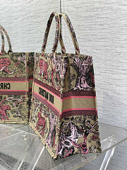 Dior Large Dioriviera Book Tote Raffia Candy Pink 42x18x35cm - 5