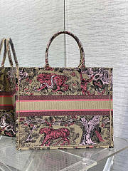 Dior Large Dioriviera Book Tote Raffia Candy Pink 42x18x35cm - 3