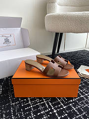 Hermes Brown Sandal Heel 5cm - 1