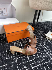 Hermes Brown Sandal Heel 5cm - 2