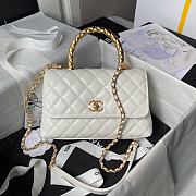 Chanel Coco Handle Bag White Lambskin Gold 23cm - 1