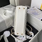 Chanel Coco Handle Bag White Lambskin Gold 23cm - 5