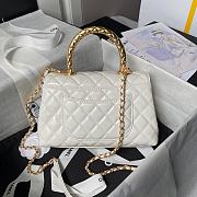 Chanel Coco Handle Bag White Lambskin Gold 23cm - 2