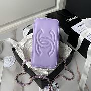 Chanel 24A Top Handle Vanity Case Purple Lambskin 17cm - 5