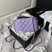 Chanel 24A Top Handle Vanity Case Purple Lambskin 17cm - 3