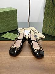 Gucci Horsebit Sandal Heel Patent Black 5.5cm - 3