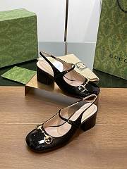 Gucci Horsebit Sandal Heel Patent Black 5.5cm - 4