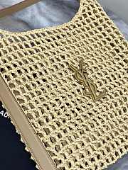 YSL Metallic Oxalis Crochet Raffia Shoulder Bag 37x40x3cm - 2