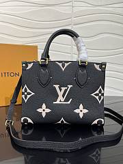 LV-ONTHEGO Small Shopping Bag Black Embossed M45659 Size 25x19x11.5 cm - 1