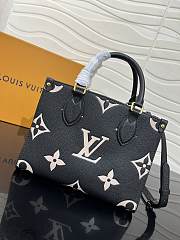 LV-ONTHEGO Small Shopping Bag Black Embossed M45659 Size 25x19x11.5 cm - 3