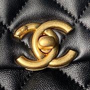 Chanel Mini Flap Bag Handle Black Lambskin 13x19x7cm - 2