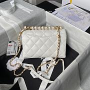 Chanel Mini Flap Bag Handle White Lambskin 13x19x7cm - 5