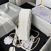 Chanel Mini Flap Bag Handle White Lambskin 13x19x7cm - 3