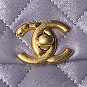 Chanel Mini Flap Bag Handle Purple Lambskin 13x19x7cm - 3