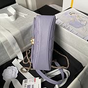 Chanel Mini Flap Bag Handle Purple Lambskin 13x19x7cm - 2