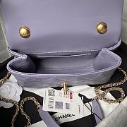 Chanel Mini Flap Bag Handle Purple Lambskin 13x19x7cm - 5