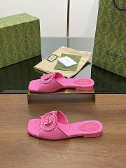 Gucci Interlocking G Slide Sandal Pink - 3