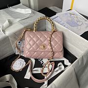 Chanel Mini Coco Handle Bag Pink Lambskin 19cm - 1