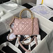 Chanel Mini Coco Handle Bag Pink Lambskin 19cm - 3