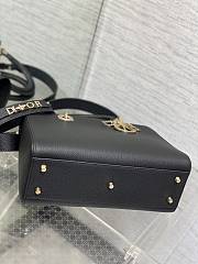 Dior Medium Lady D-Sire Bag Black Bull Leather 30x20x13cm - 6