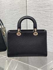 Dior Medium Lady D-Sire Bag Black Bull Leather 30x20x13cm - 3