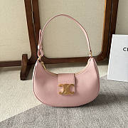 Celine Ava Triomphe Bag Smooth Calfskin Pink 23x13.5x6cm - 1